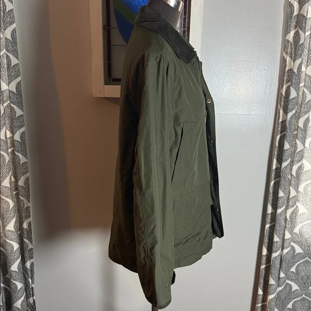 J Crew Olive Green Chore Coat Corduroy Collar SZ S